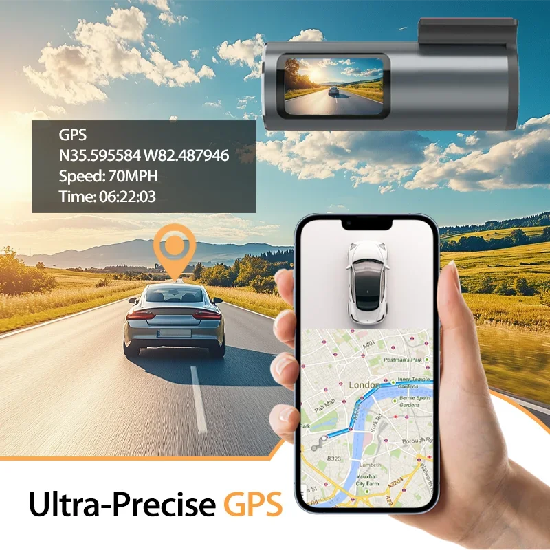 4K Dash Cam with WiFi GPS - Car DVR with 24H Parking Mode & G-Sensor