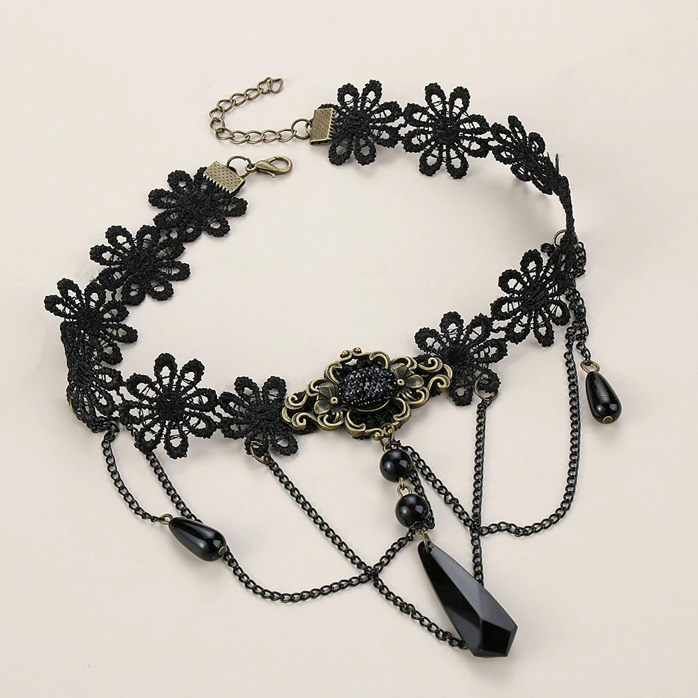 Gothic Rose Lace Choker Necklace