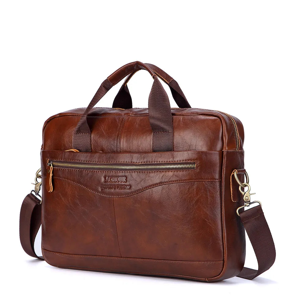 Men's Genuine Leather Business Messenger Bag