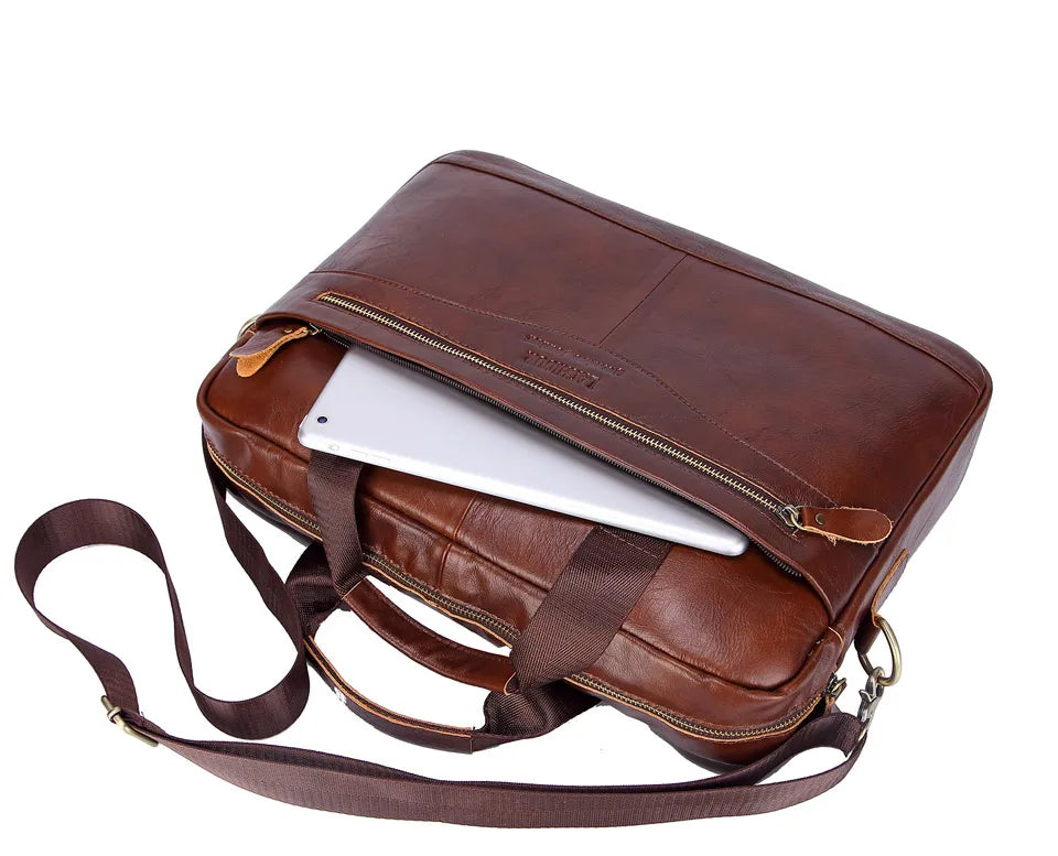 Men's Genuine Leather Business Messenger Bag
