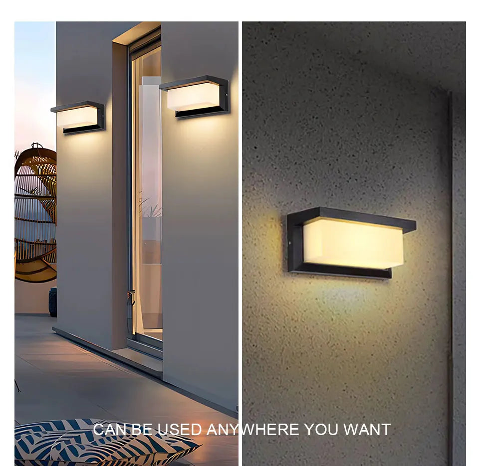 LED Wall Light with Motion Sensor - Exterior Porch Garden Courtyard Lamp