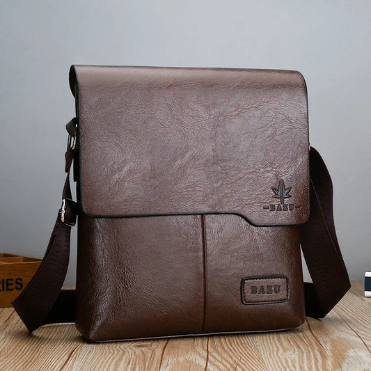 Premium Leather Messenger Bag - Vintage Business Crossbody Bag for Men