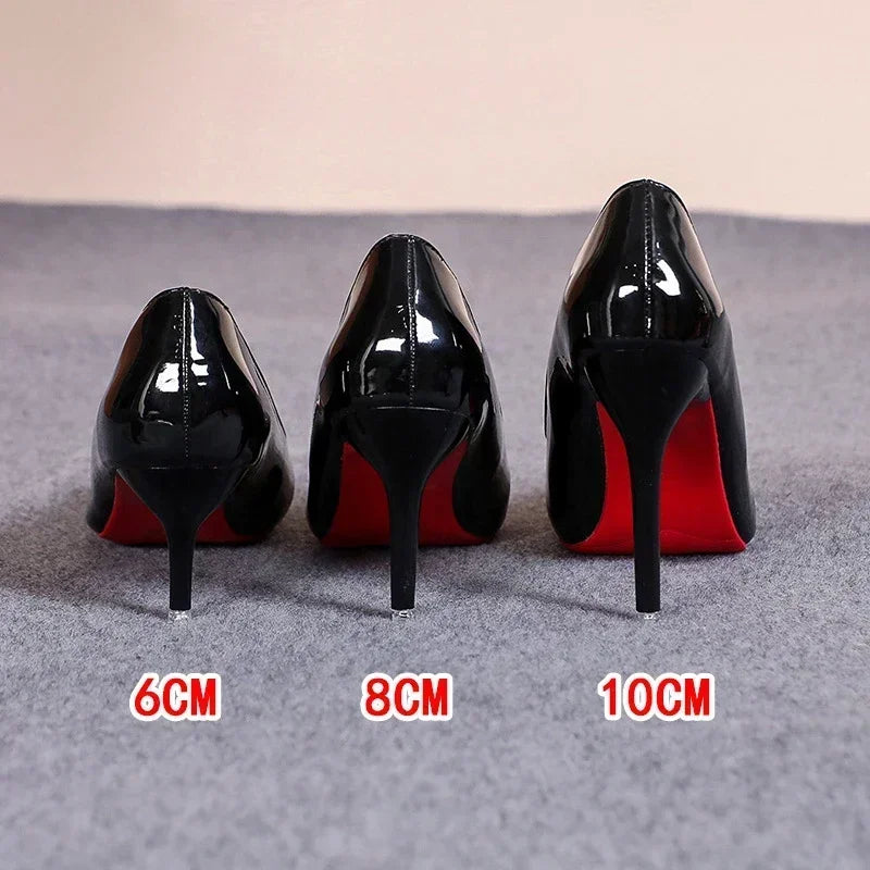 Red Bottom High Heels - Classic Leather Pumps for Special Occasions
