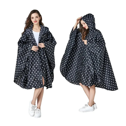 Women's Fashion Raincoat - Colorful Waterproof Poncho with Hood