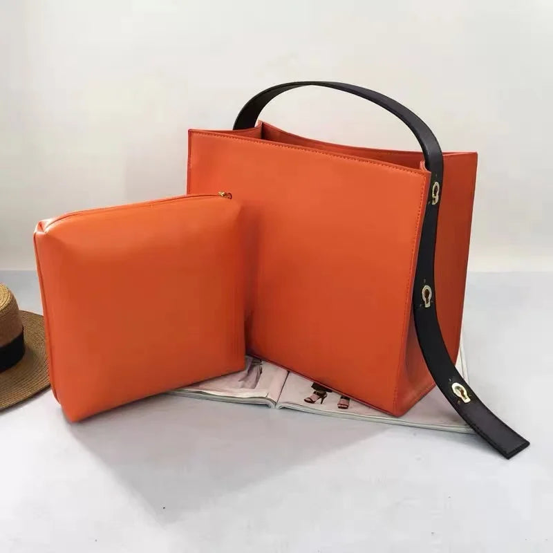 Premium Composite Tote Bag - Large Leather Handbag with Patchwork Design