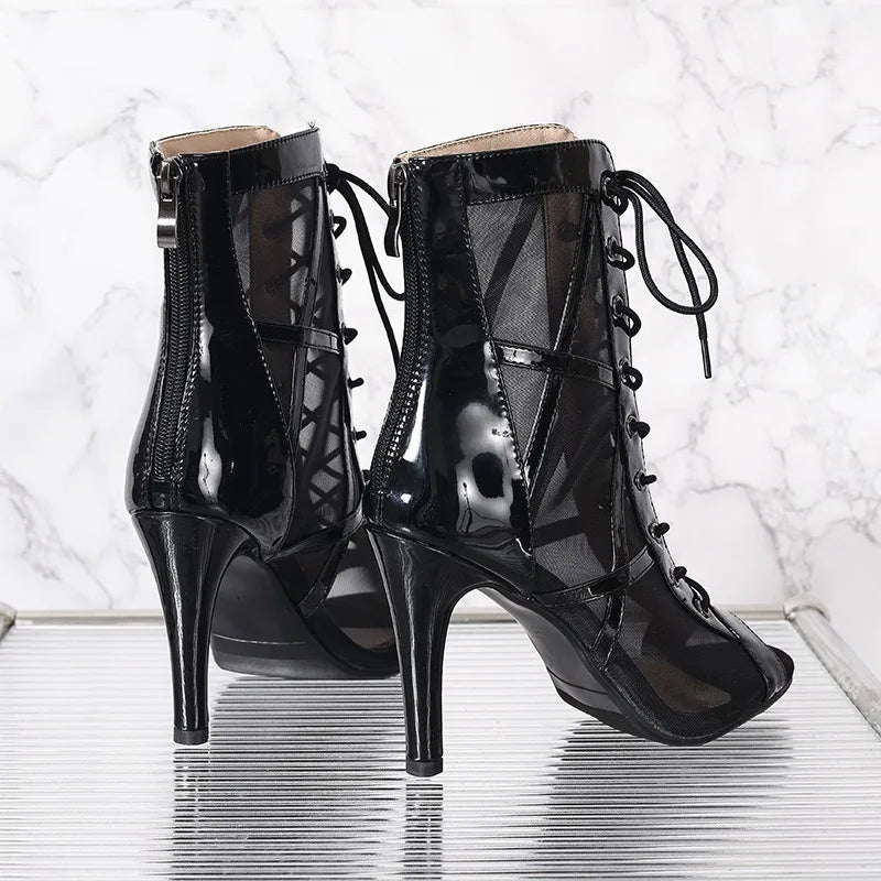 Latin Dance High Heel Sandals - Open Toe Ballroom Dance Shoes
