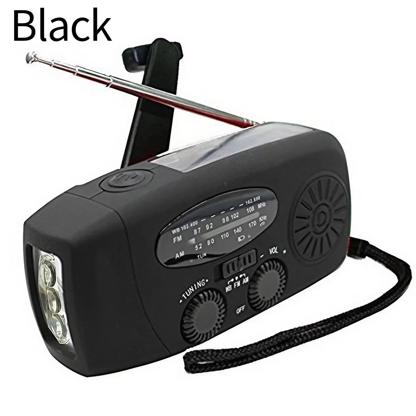 STONEGO Emergency Radio - Solar Hand Crank FM Radio with Phone Charging