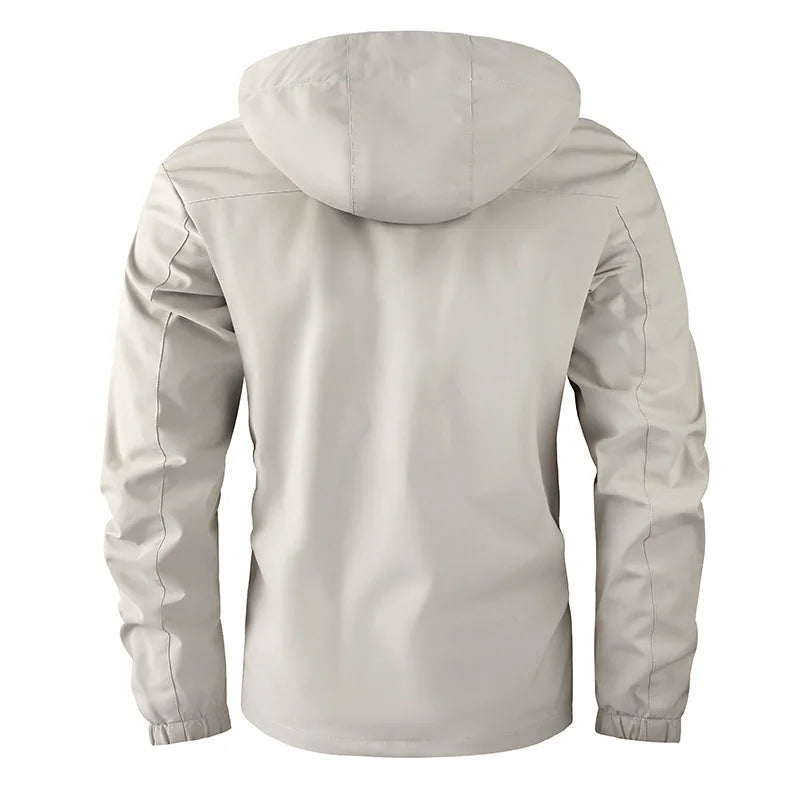 Men's Casual Windbreaker Jacket - Waterproof Hooded Winter Coat