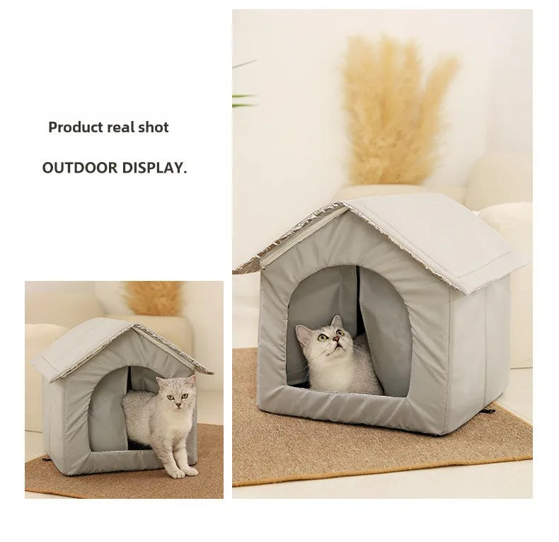 Waterproof Pet House - Outdoor Winter Warm Cat Dog Cave Bed
