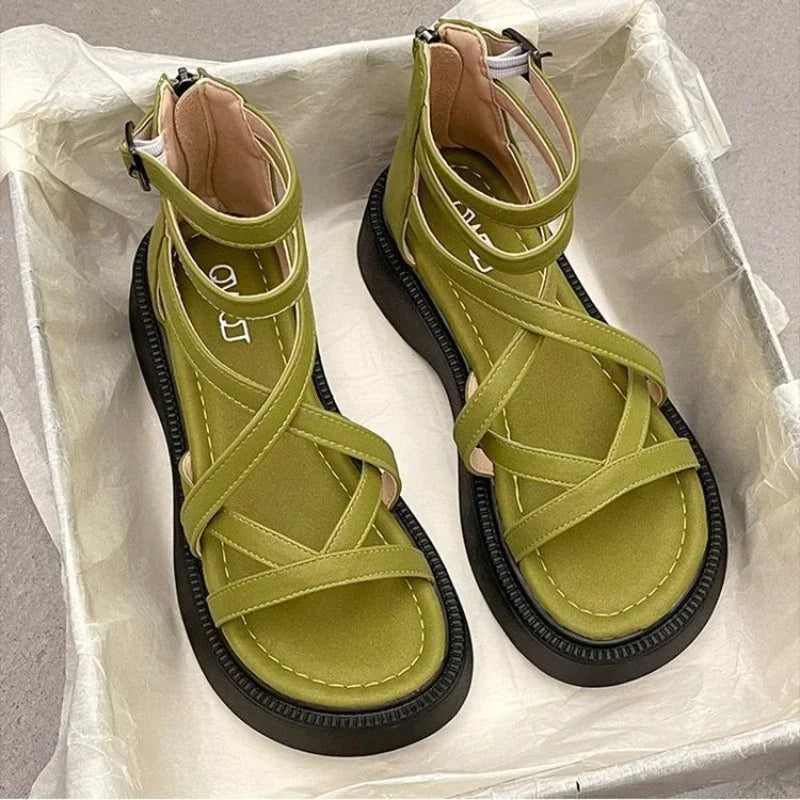 Women's Summer Sandals - Hollow Open Toe Flat Roman Shoes 2025