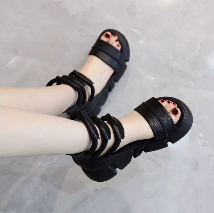 Women's Summer Sandals - Hollow Open Toe Flat Roman Shoes 2025