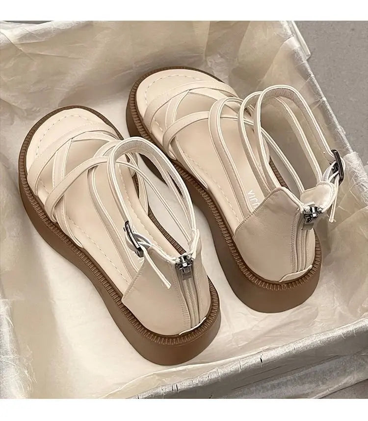 Women's Summer Sandals - Hollow Open Toe Flat Roman Shoes 2025