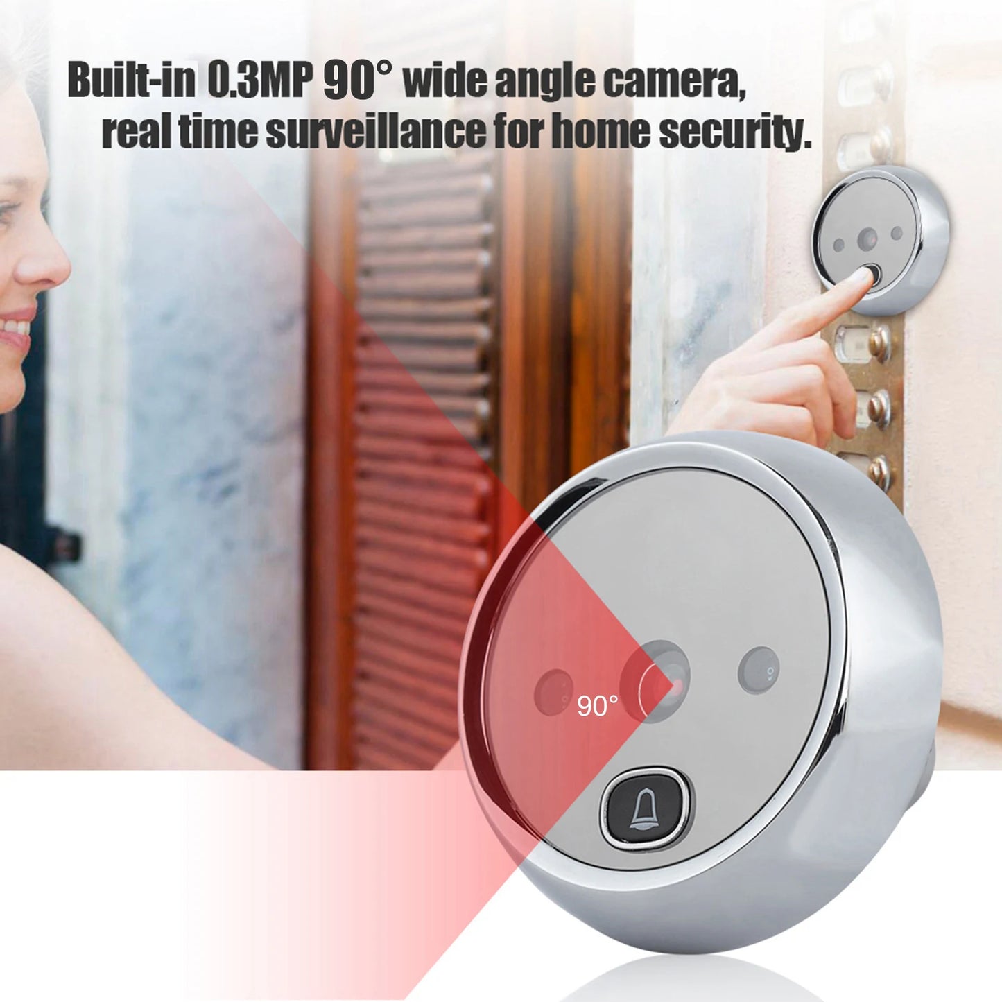 Video Door Camera - Security Peephole Camera with Night Vision & LCD Monitor